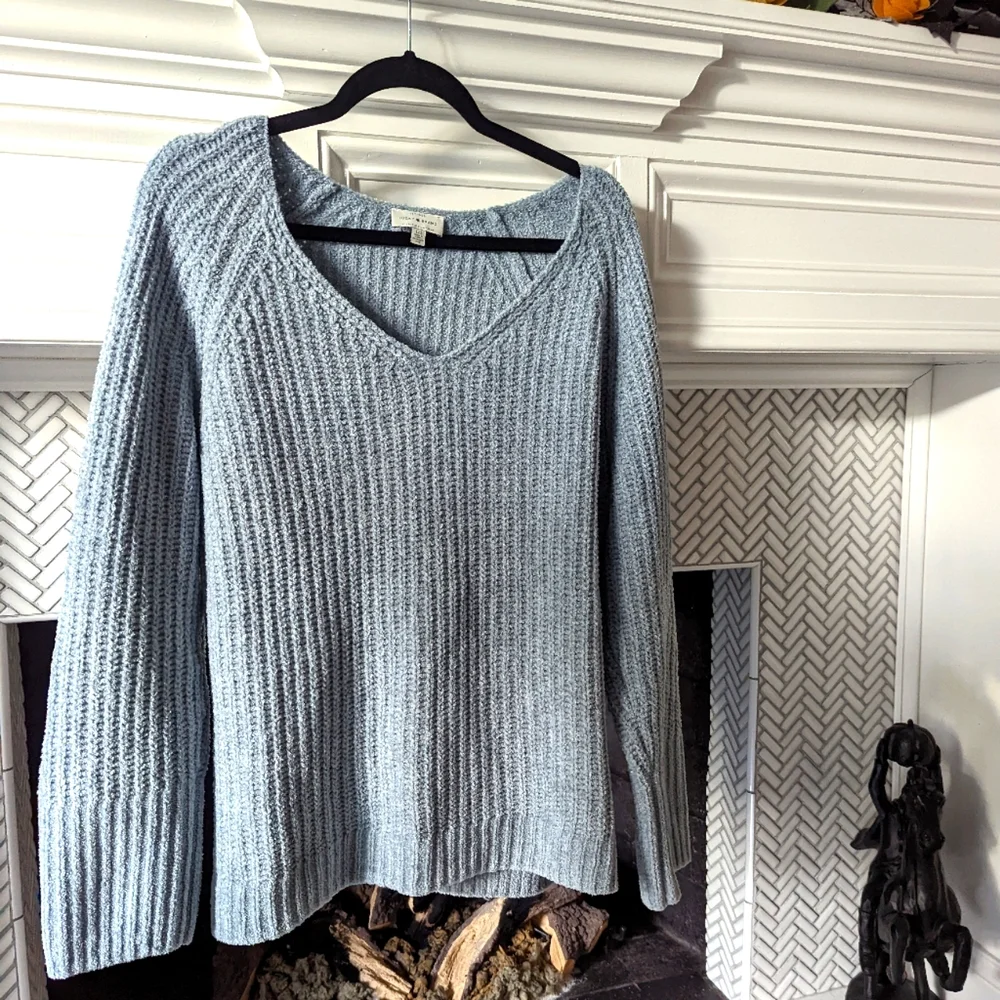 Lucky Brand Light Blue Knit Sweater Large - Picture 1 of 9